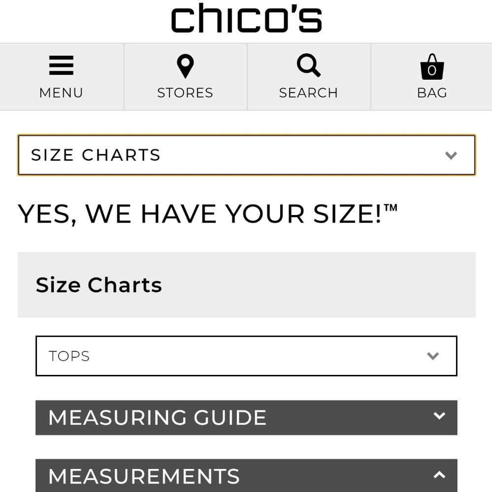 CHICO'S SIZING-READ!